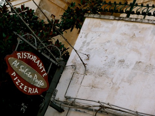 restaurant sign in Ostuni Puglia