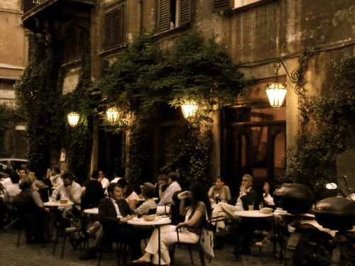 At the Italian Cafe - Rome Italy