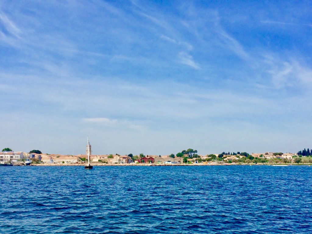view of marseillan from the water
