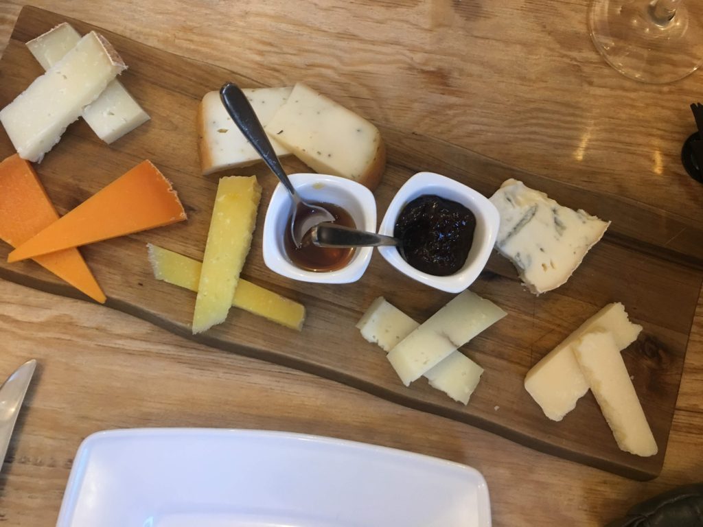 cheese plate at la bottega 