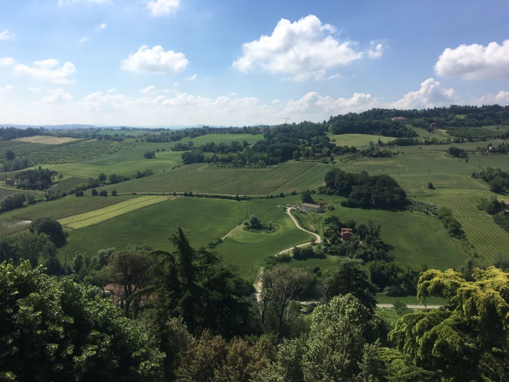 views of dozza countryside from castle